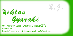 miklos gyaraki business card